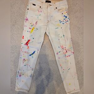EUC KIDS POLO Ralph Lauren Paint-Splatter Jeans, Size 10